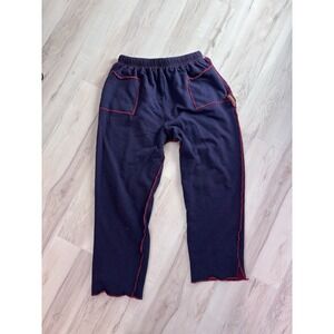 Physical Attraction Women's Sweatpants Raw Seam Purple Red Straight Size 1X